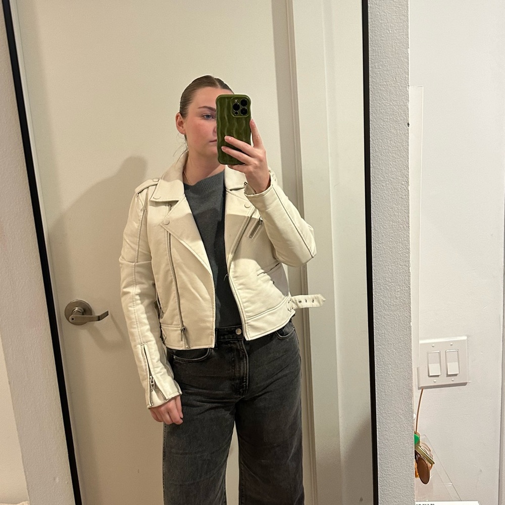 BlankNYC Cream Leather Jacket